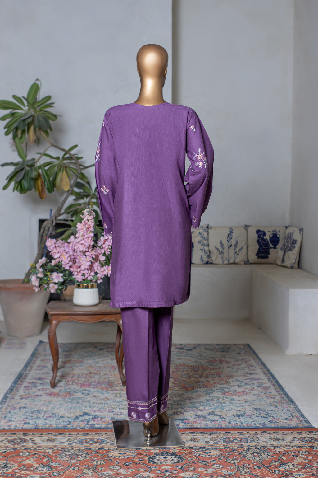 Gul – Khaddar 2-Piece Embroidered Suit (Soft Purple)