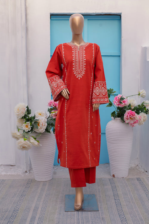 Ameera – Khaddar 2-Piece Embroidered Suit (Red)