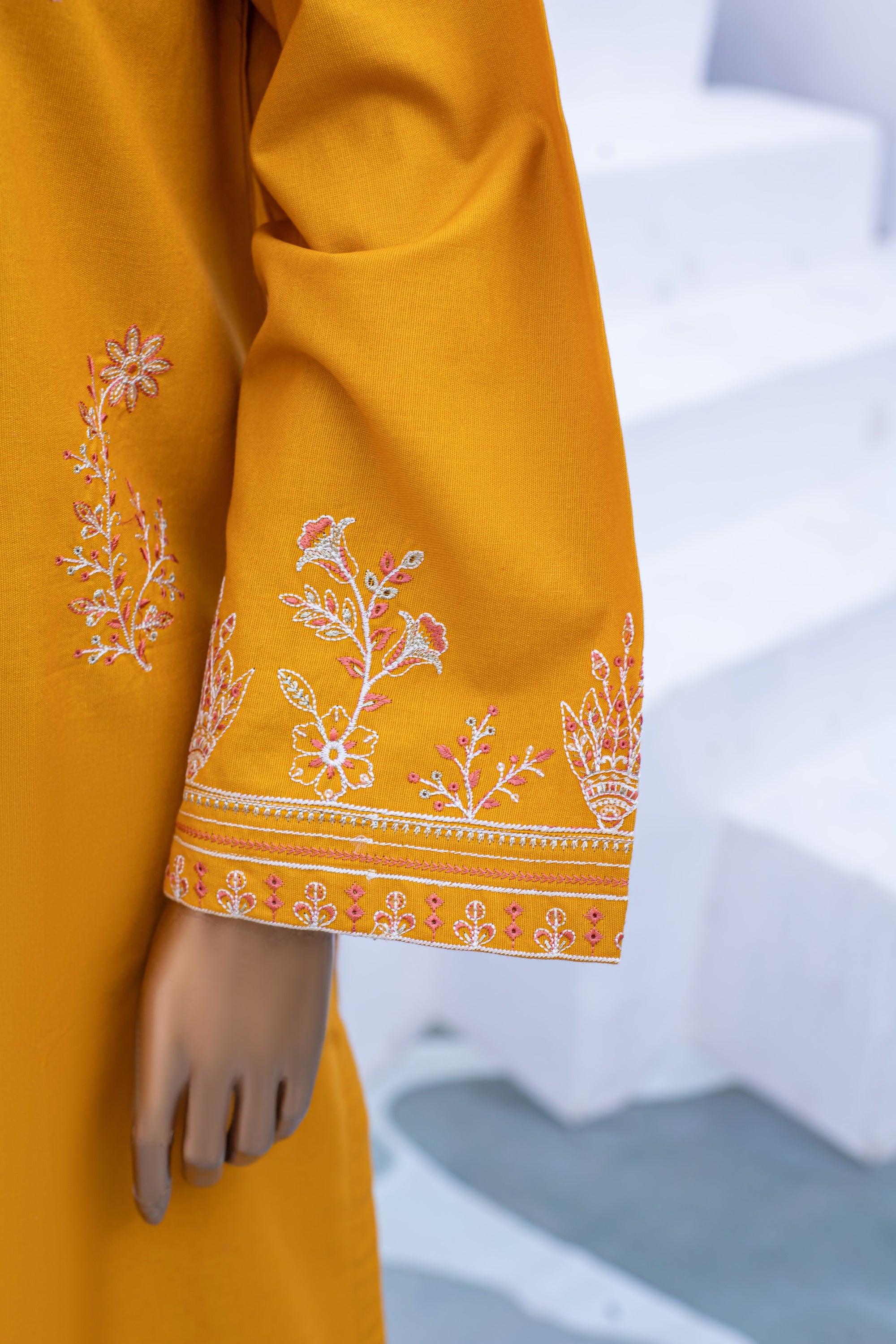 Shama’a – Khaddar 2-Piece Embroidered Suit (Mustard)